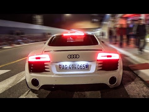 THE LOUDEST AUDI R8 V8 in MONACO! BRUTAL LAUNCH CONTROL😱