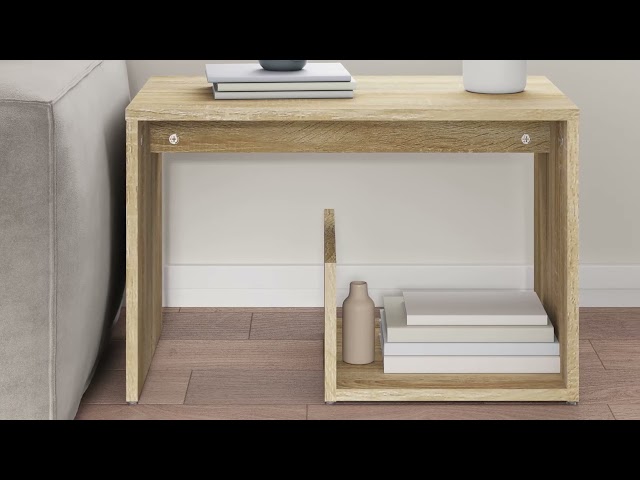 Vidéo teaser pour 806699 vidaXL Side Table Sonoma Oak 59x36x38 cm Engineered Wood