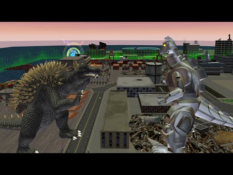 Godzilla Destroy All Monsters Melee: Anguirus VS Mechagodzilla (Hard) [GCN]