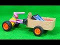 How To Make Tractor Make Awesome Tractor Trolley At Home Cardboard DC Motor Tractor
