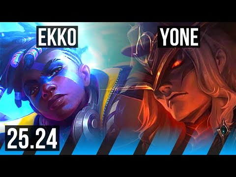 EKKO vs YONE (MID) | Good KDA: 14/1/5 | KR Master | 25.24
