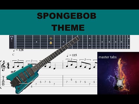 Misc cartoons  #spongebob  | Guitar Tab| #Mastertabs#BestFreeYoutubeMusic#FREE #guitar