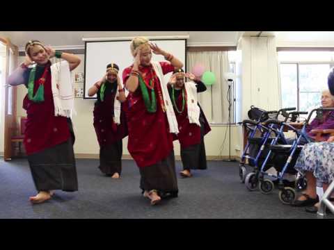 Nepalese Staff perform traditional dancing