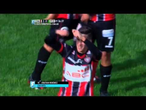 Gol de Menéndez. Chacarita 2 - Ferro 0. Fecha 28. B Nacional 2015. FPT.