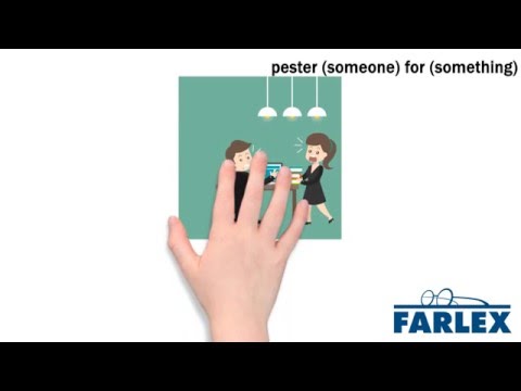 pester (someone) for (something)