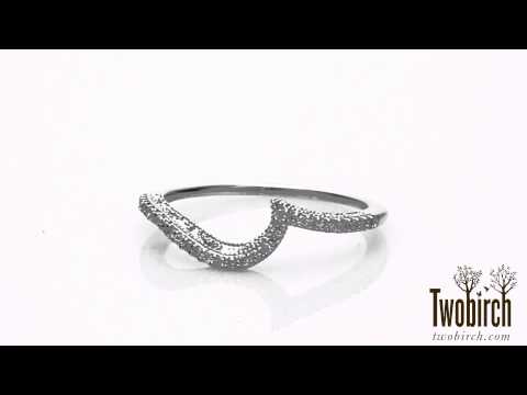 0.16 Carat Deep Curve Matching Wedding Band - TwoBirch - TB-BND-0009-WG-C