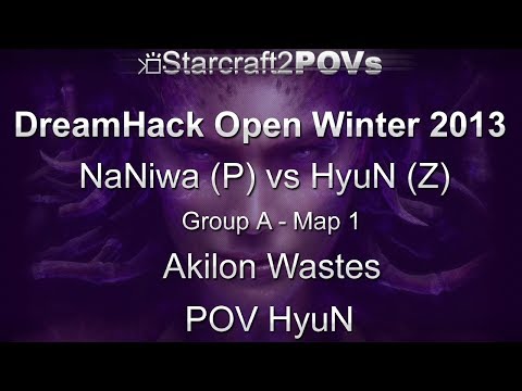 SC2 HotS - DreamHack Winter 2013 - NaNiwa vs HyuN - Group A - Map 1 - Akilon Wastes - HyuN