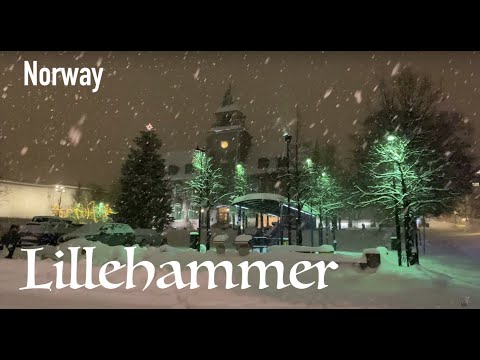 Lillehammer, Norway Winter Wonderland Part 1 - 4K #lillehammer #norway #snow #snowing