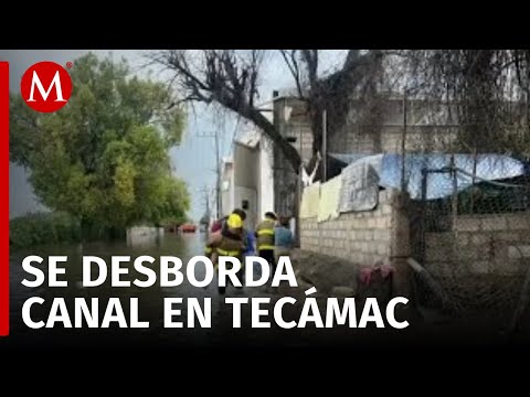 Tras lluvias intensas, se reportó desbordamiento de canal en Tecámac, Edomex