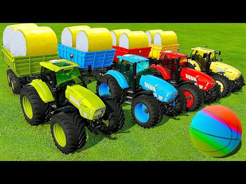 LAMBORGHINI TRACTORS TRANSPORTING COTTON & BASKETBALLS - Farming Simulator 22