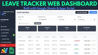How to Make HR Leave Tracker Web App Dashboard with Google Sheets + Apps Script | D25