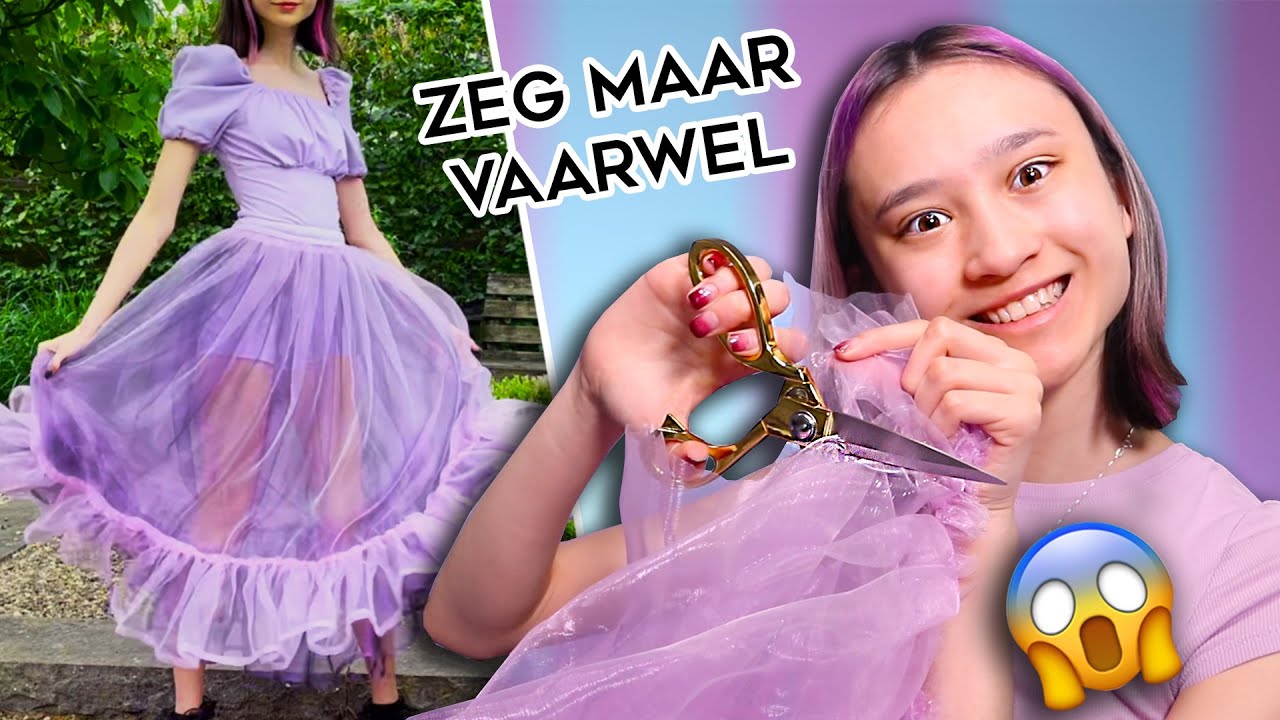 MIJN ZELFGEMAAKTE JURK VERKNIPPEN!! (om hem te verbeteren)