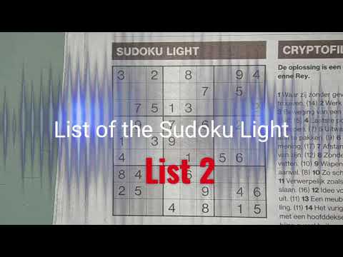 List 2 of the Sudoku Light puzzle