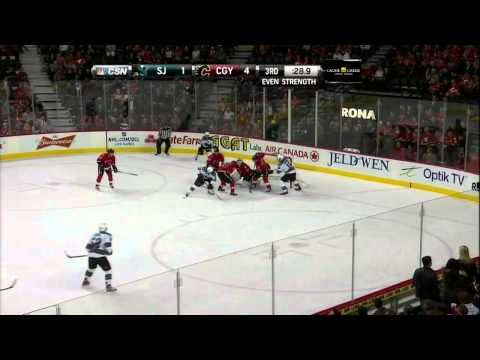 Curtis Glencross SHG EN 4-1 Mar 6 2013 SJ Sharks vs Calgary Flames NHL Hockey