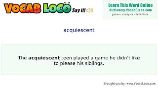 Video thumbnail for acquiescent