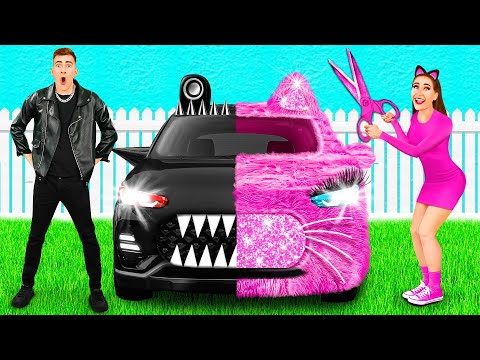 Pink Car vs Black Car Challenge | Crazy Challenge by 4Teen