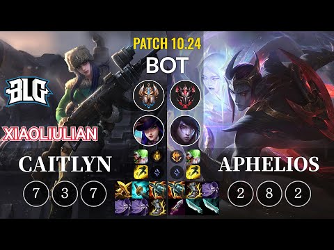 BLG xiaoliulian Caitlyn vs Aphelios Bot - KR Patch 10.24