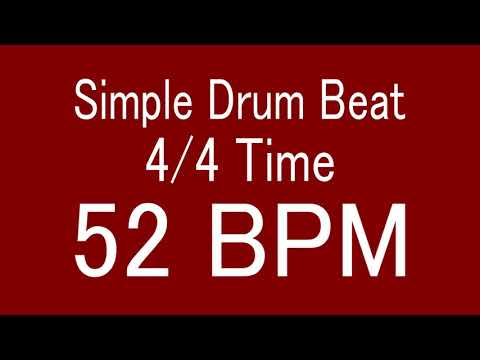 52 BPM 4/4 TIME SIMPLE STRAIGHT DRUM BEAT FOR TRAINING MUSICAL INSTRUMENT / 楽器練習用ドラム