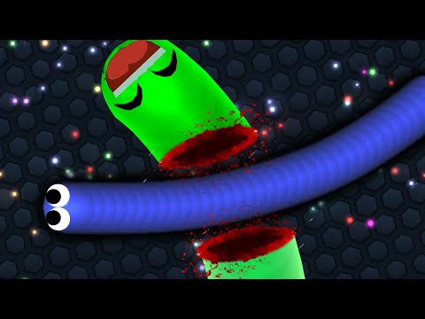 Slither.io 1 Troll Hacker Snake vs Giant Smart Snakes Epic Slitherio Gameplay