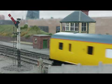 DCC Sound 37099 pushes Network Rail test train past Wellbridge signal box
