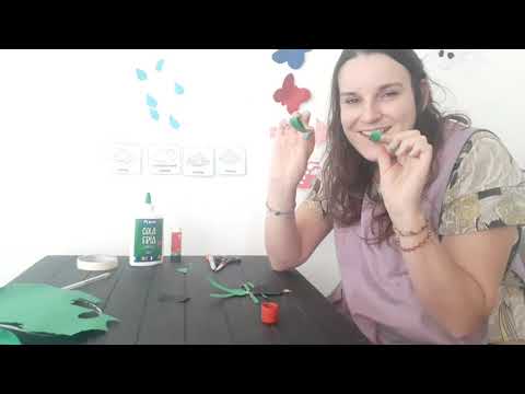 F2 Ms Ursula 15/04  - Making a grasshopper