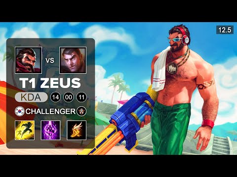 T1 Zeus Graves Top vs Jayce - KR Challenger - Season 12 Patch 12.5