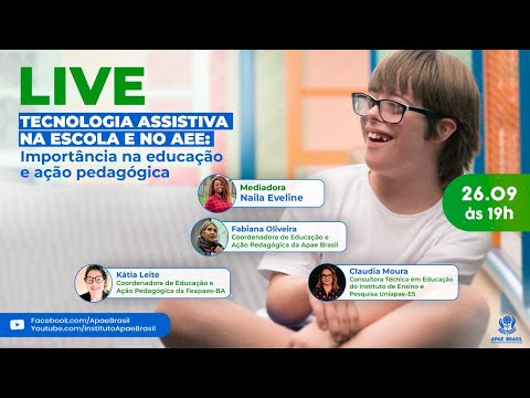 Live: TECNOLOGIA ASSISTIVA NA ESCOLA E NO AEE: IMPORTÂNCIA NA EDUCAÇÃO E AÇÃO PEDAGÓGICA