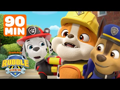 Rubble & PAW Patrol's Silliest Rescues! w/ Chase & Marshall | 90 Minutes | Rubble & Crew