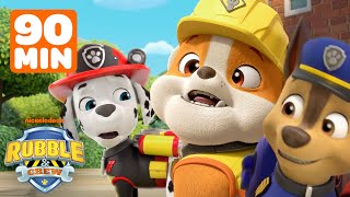 Rubble & PAW Patrol's Silliest Rescues! w/ Chase & Marshall | 90 Minutes | Rubble & Crew