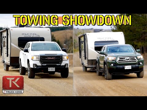 Toyota Tacoma vs GMC Canyon - Which Midsize Pickup Pulls this Travel Trailer Best?