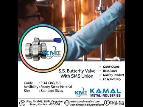 304 ss dairy butterfly valve with sms union