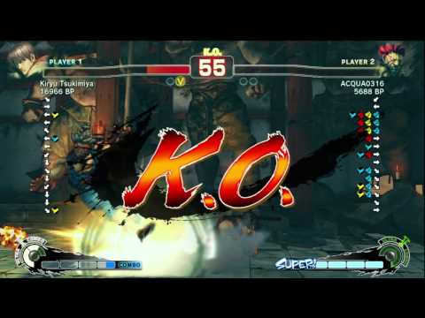 Aqua [Ibuki, Akuma] vs Kiryu Tsukimiya [Guy] Player1999 [Bison] SSF4 Ranked Matches - TRUE-HD