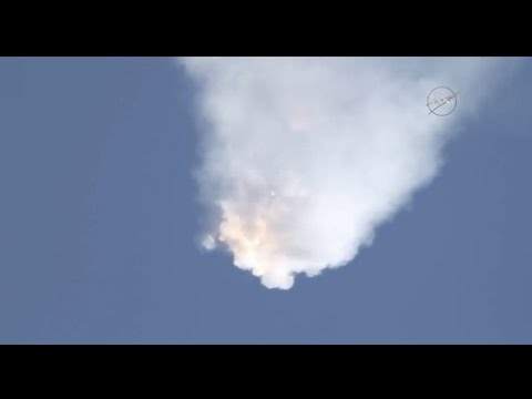 Launch Mishap of Space X CRS-7 (NASA TV)