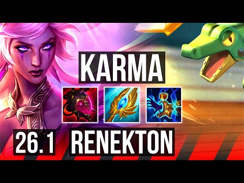 KARMA vs RENEKTON (TOP) | 41K damage, Grasp Of The Undying, Good KDA: 9/2/12 | KR Master | 26.1