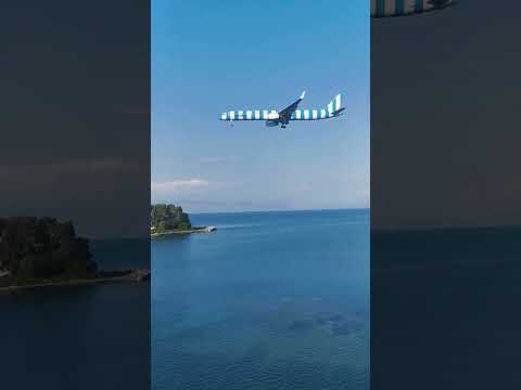plane landing in Corfu Greece from my balcony