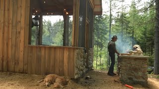 Outdoor Cooking Bear at my Off Grid Log Cabin 
