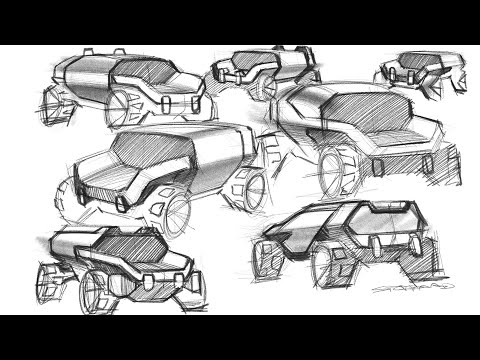 Off Road Vehicle Concept: Front 3/4 Soldier Sketches