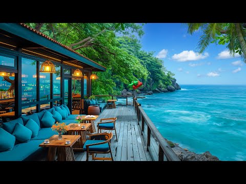 Tropical Beach Coffee Space | Happy Harmony Jazz 🎶Smooth Bossa Nova instrumental for Positive Energy