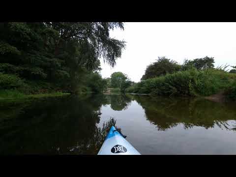 4k River kayaking - Forest sounds - Water sounds - Relaxing nature video UHD 30fps Little Ouse River
