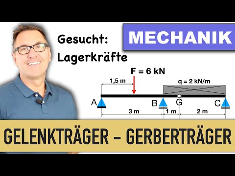 Gelenkträger | Gerberträger | Auflagerreaktionen | Gelenkkräfte | Analytische Lösung |