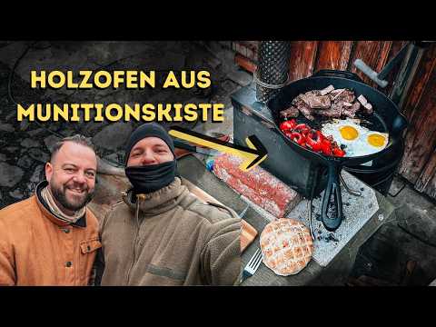 Tent stove built from ammunition box | Petromax fire pan