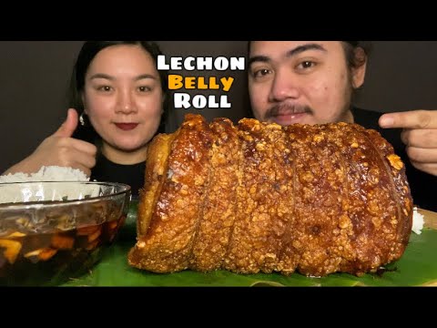 LECHON BELLY ROLL MUKBANG | PINAPUTOK NA BELLY ROLL | FILIPINO FOOD | MUKBANG PHILIPPINES