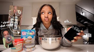 MAKING A MIDNIGHT SNACK 🍰 💤 *the viral dot cake*