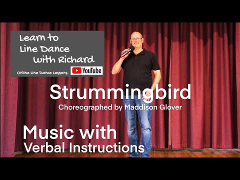 ABSOLUTE BEGINNER LINE DANCE LESSON 74 - Strummingbird - Part 2 - Music with verbal instruction