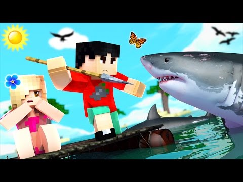 Minecraft RAFT - SHARK EATS ME?!