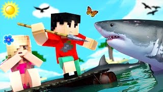 Minecraft RAFT - SHARK EATS ME?!