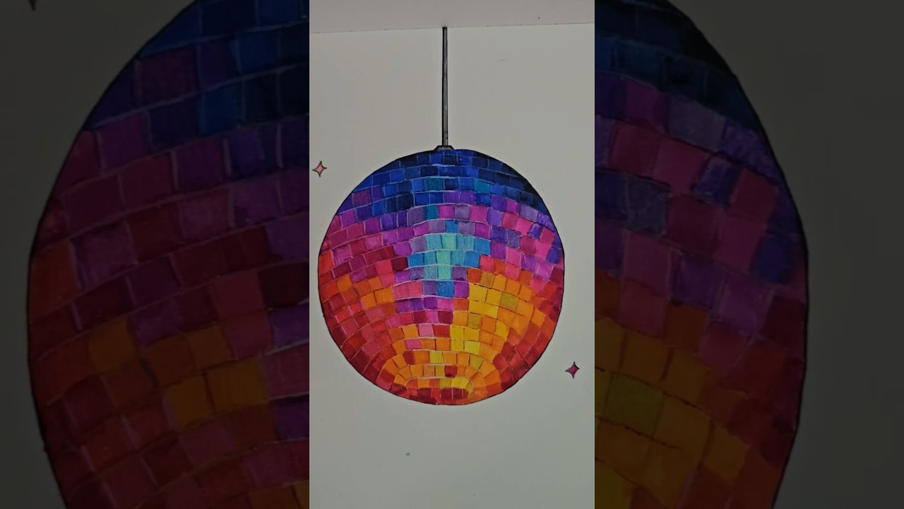 Disco ball #edit #art #shorts #trending #diy #disco #party #sapphire #markers #asmr #drawing #paint