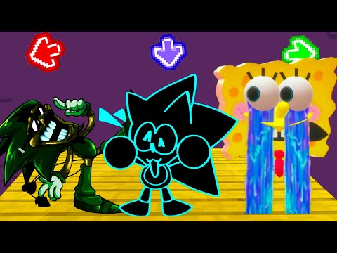 FNF Character Test | Gameplay VS Playground | NEON SONIC (Vs Sonk.rom Mod), MAJIN SONIC, SPONGE