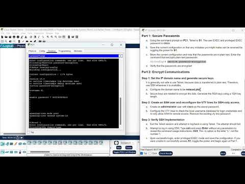 SRWE 1.3.6 Packet Tracer - Configure SSH