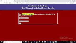 Html5 Input Type Submit Button Tutorial | Input type = submit